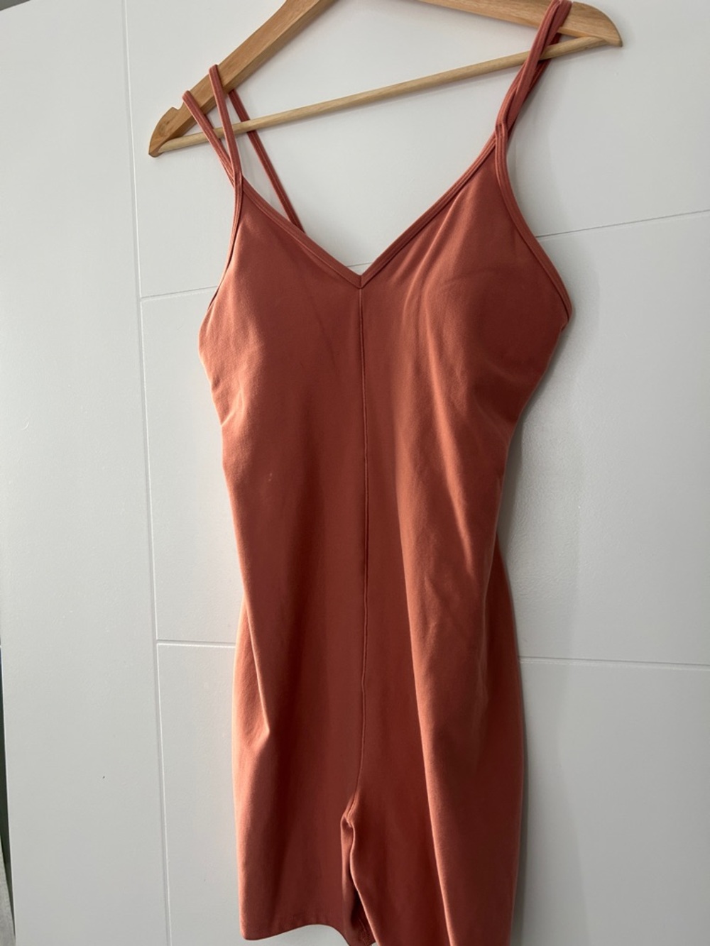 ALO Yoga Rust Slip Romper with Double Straps
